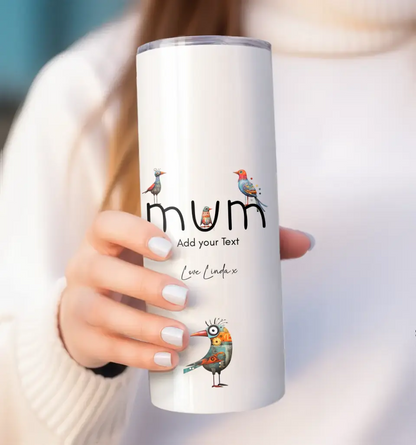 Mama quirky birds tumbler