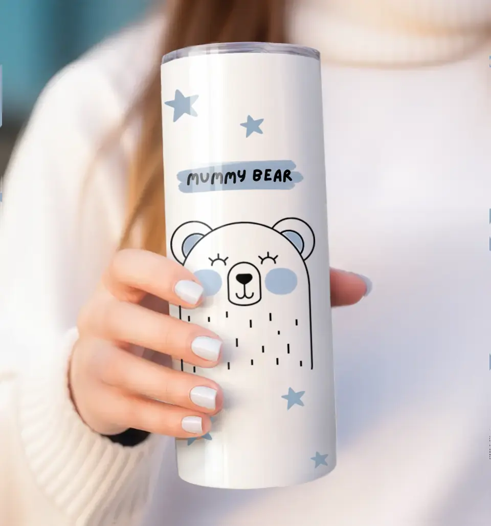 personalised polar bear family tumbler