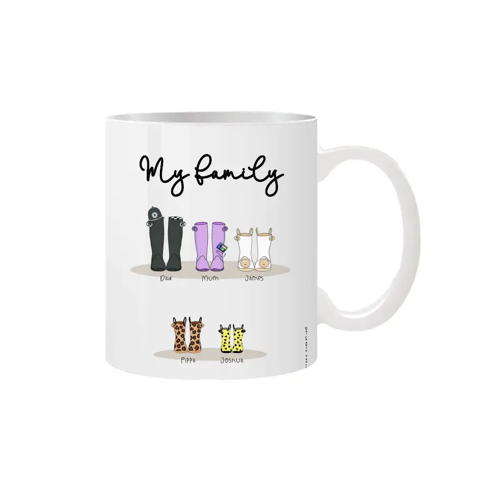 Cute Our Family Custom Wellies Mug