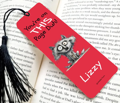 Your on THIS page Duh Personalised Bookmark