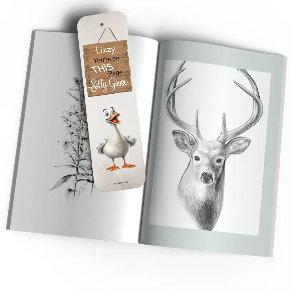 Get Quirky with the "Silly Goose - Customise Me" Bookmark!