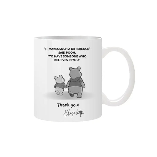 Personalised Thank You Bear and A Piglet Mug