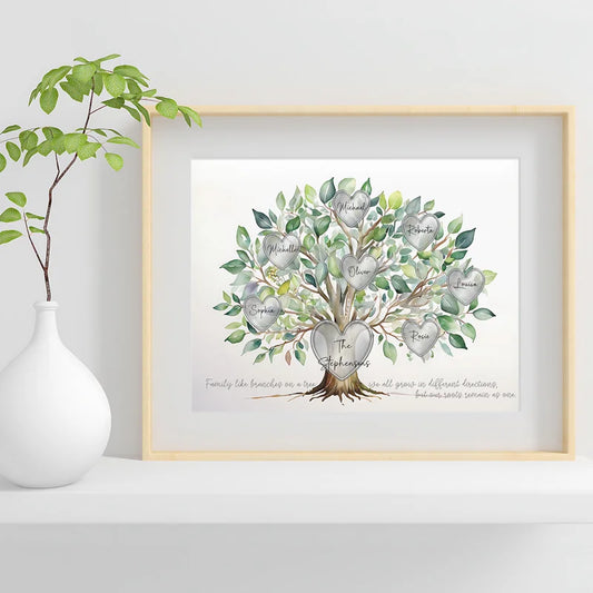 Family Roots Personalised Family Tree Print