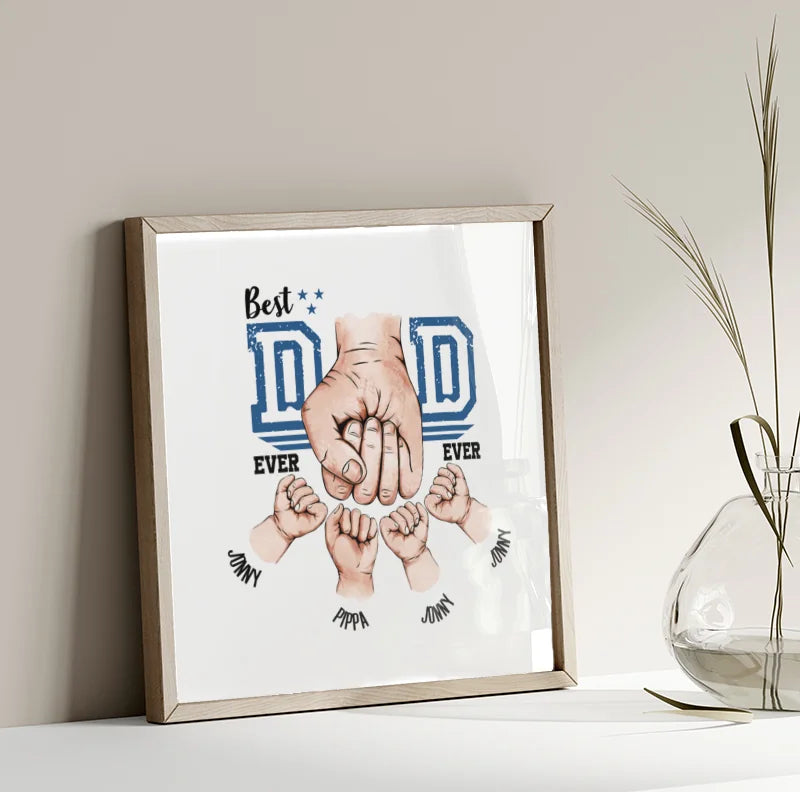 Best Dad Ever Personalised Fist Print