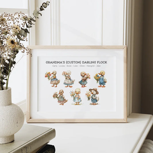 Grandma’s Flock with Custom Duckling Prints