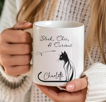 Sleek, Chic, and Always Curious Cat Mug