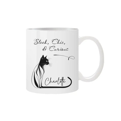 Sleek, Chic, and Always Curious Cat Mug