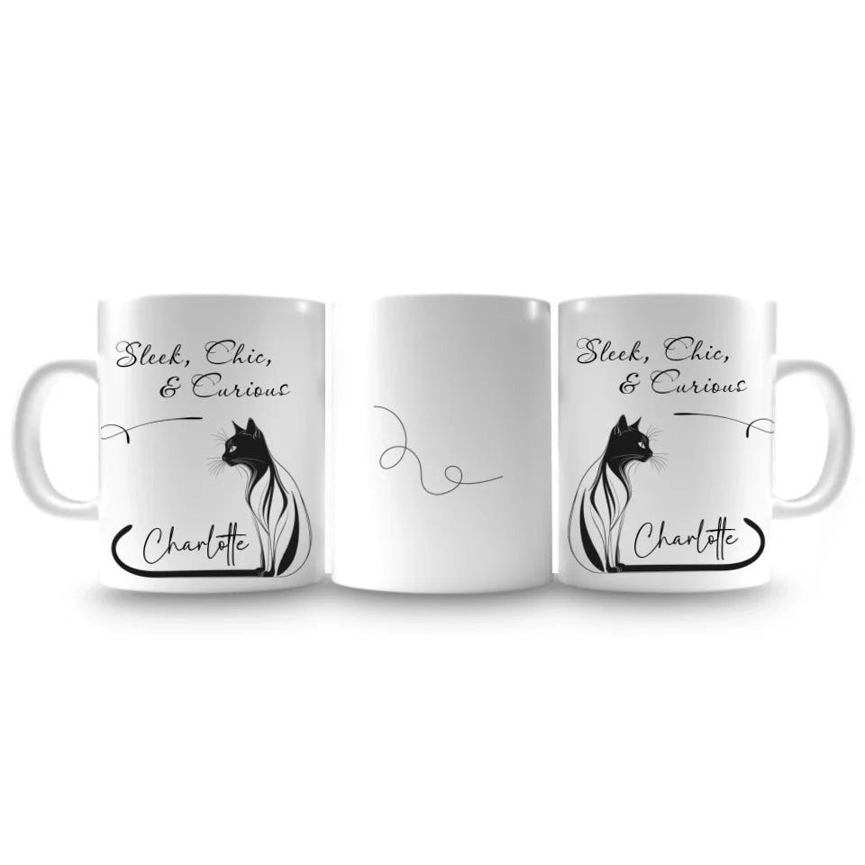 Sleek, Chic, and Always Curious Cat Mug