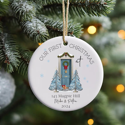 Personalised First Christmas in our New Home Ceramic Bauble