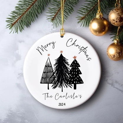 Personalised Merry Christmas "Family" Ceramic Bauble