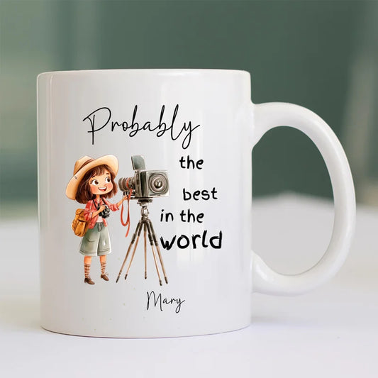 Lady Photographer Mug and Gift Set – Personalised Gift for Her