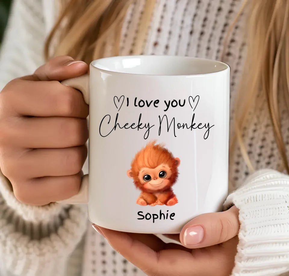 I Love You Cheeky Monkey Personalised Mug