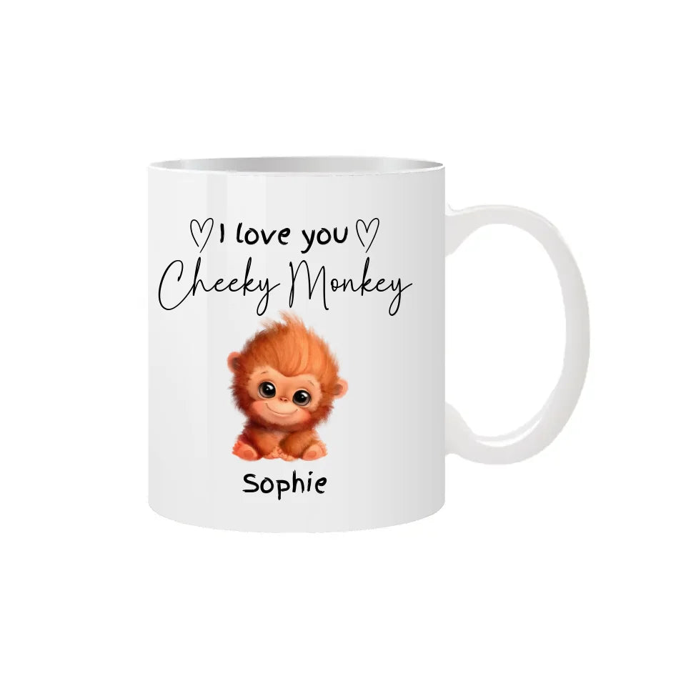 I Love You Cheeky Monkey Personalised Mug