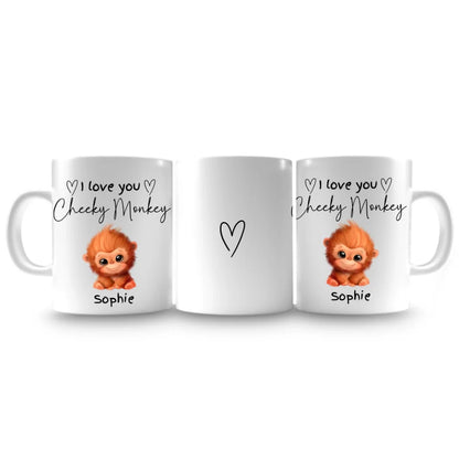 I Love You Cheeky Monkey Personalised Mug