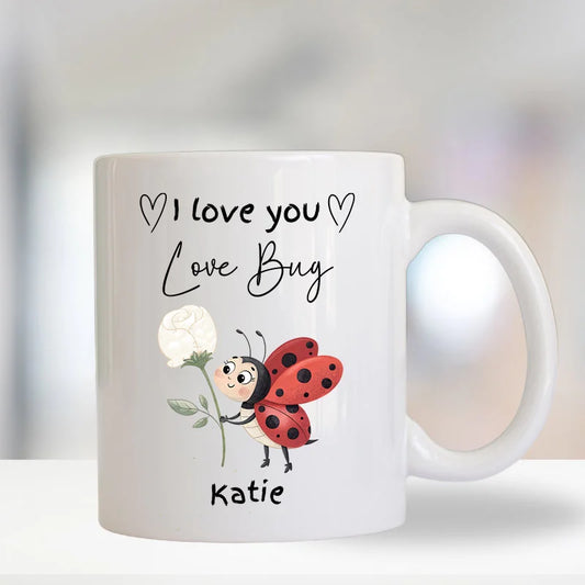 I Love You Love Bug Personalised Mug