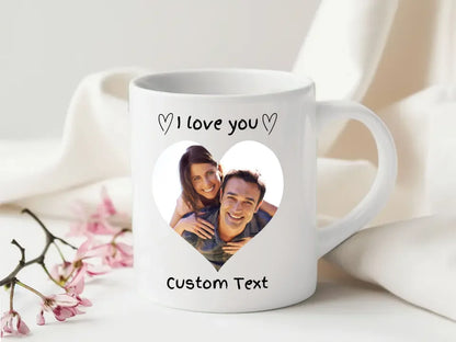 I Love You Heart Photo Mug