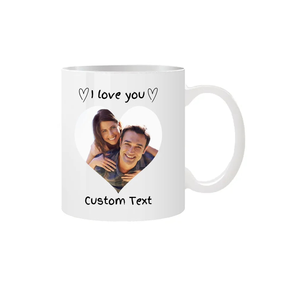 I Love You Heart Photo Mug