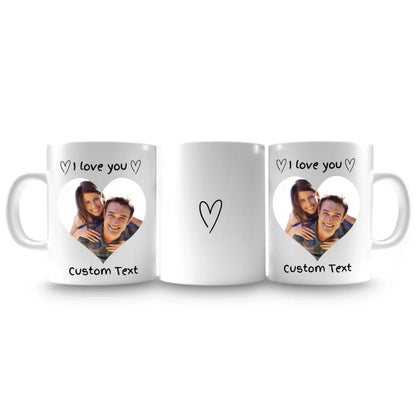 I Love You Heart Photo Mug