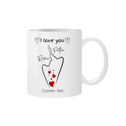 I Love You Personalised Couple sketch Mug