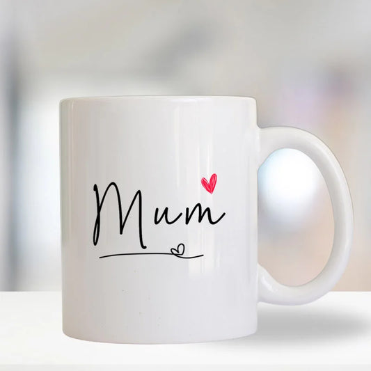 Red Heart Mum Custom Mug