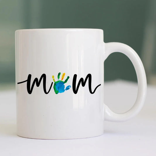 Mum (Custom) Messy Handprint Gift Mug