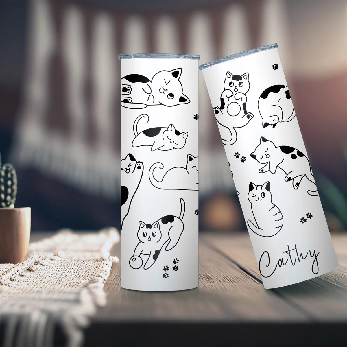 Black and White Cats Tumbler