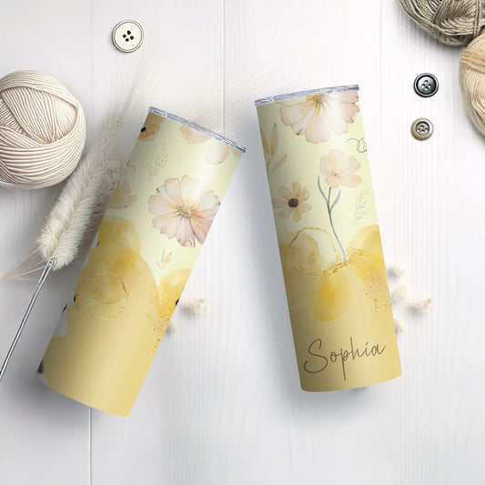 Yellow Floral Tumbler