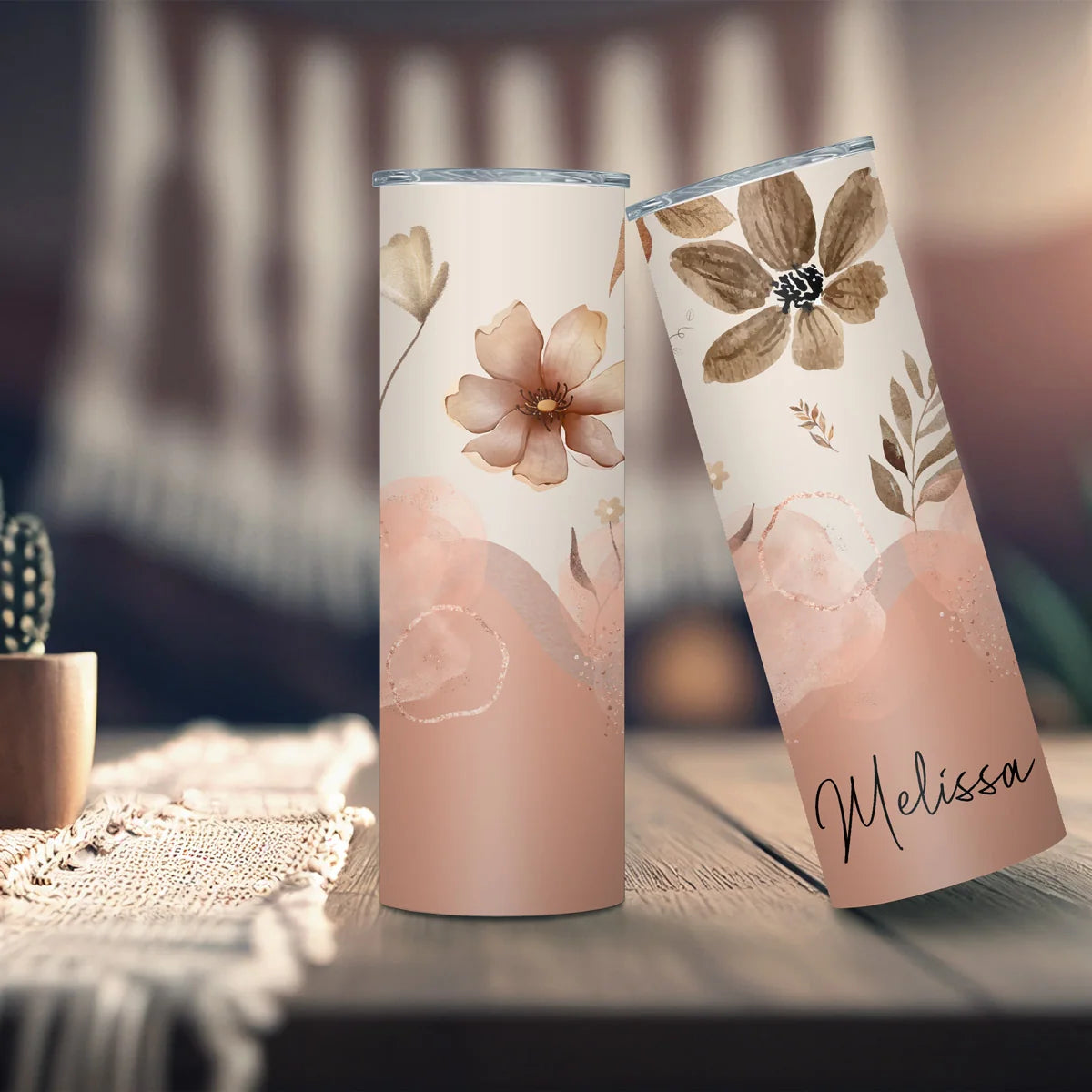 Autumn Tones Floral Tumbler