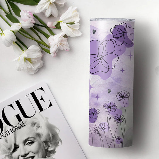 Purple Flower Art Tumbler