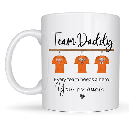 Football Team For Dad, Grandpa, Mum Mug Personalised Shirts, Name