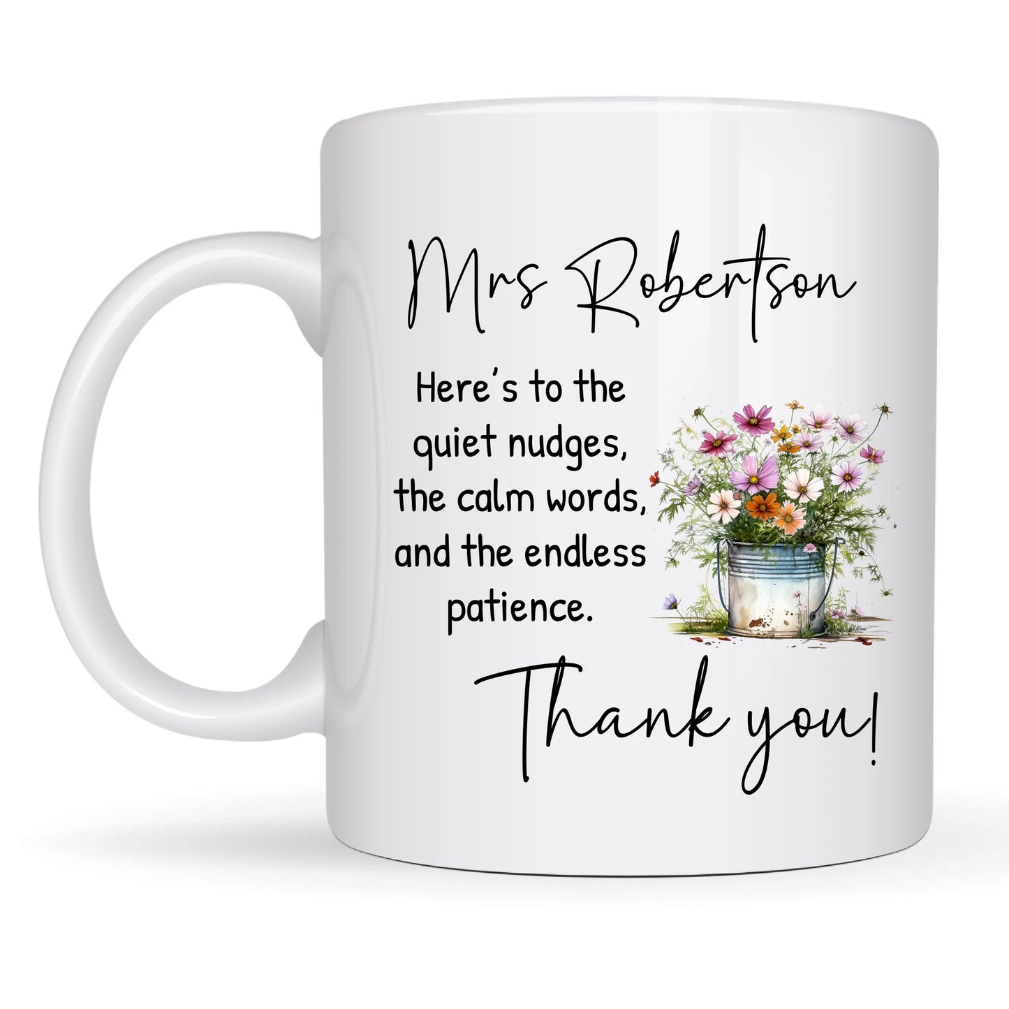Wildflowers Personalised Teacher Mum Thank You Mug and Gift Sets