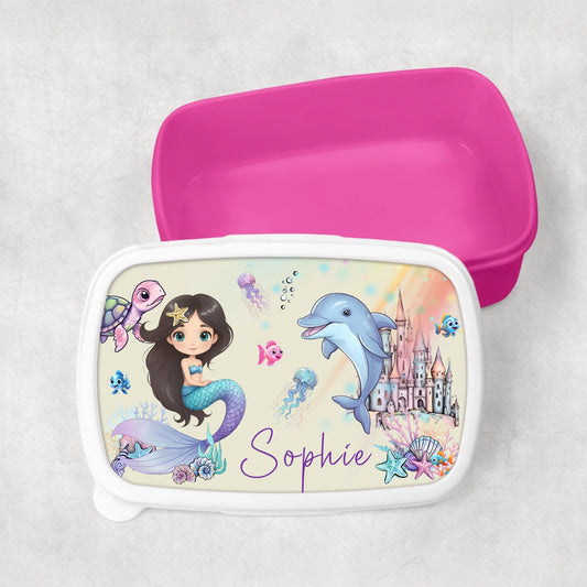 Mermaid lunchbox personalised with name