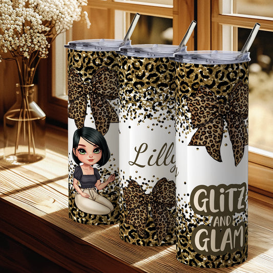Glitz & Glamour Leopard Travel Mug – Custom Character