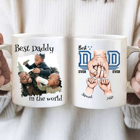 Personalised For Dad Photo Fists Mug From kids