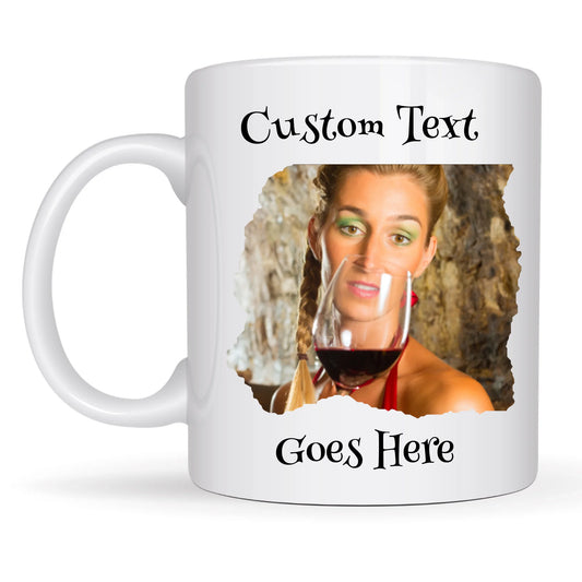 Custom text Photo Mug For Office, Mum Dad Birthdays