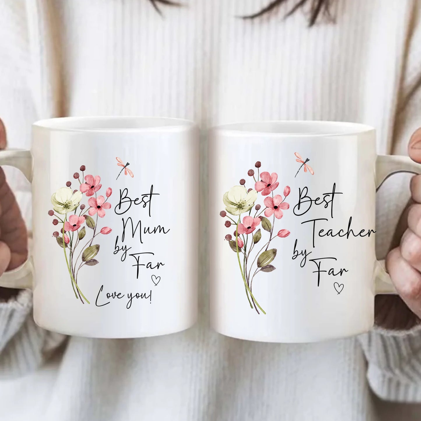 Personalised Floral Mug – Thank You Gift for Mum, Teacher, Gran & Friends