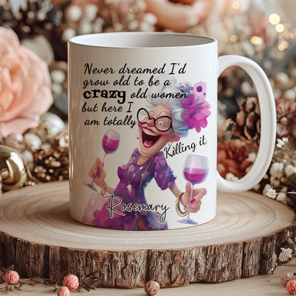 Personalised Totally Killing It Wine Mug For Her – Gift Set for Grandma