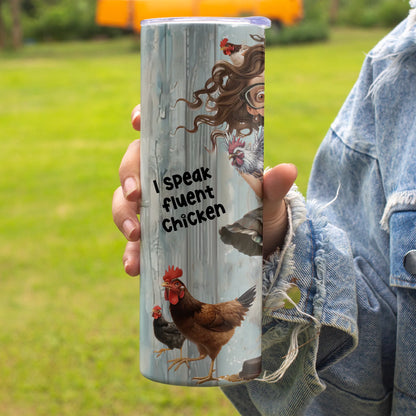 Personalised Chicken Lady Tumbler – Funny Travel Mug for Her