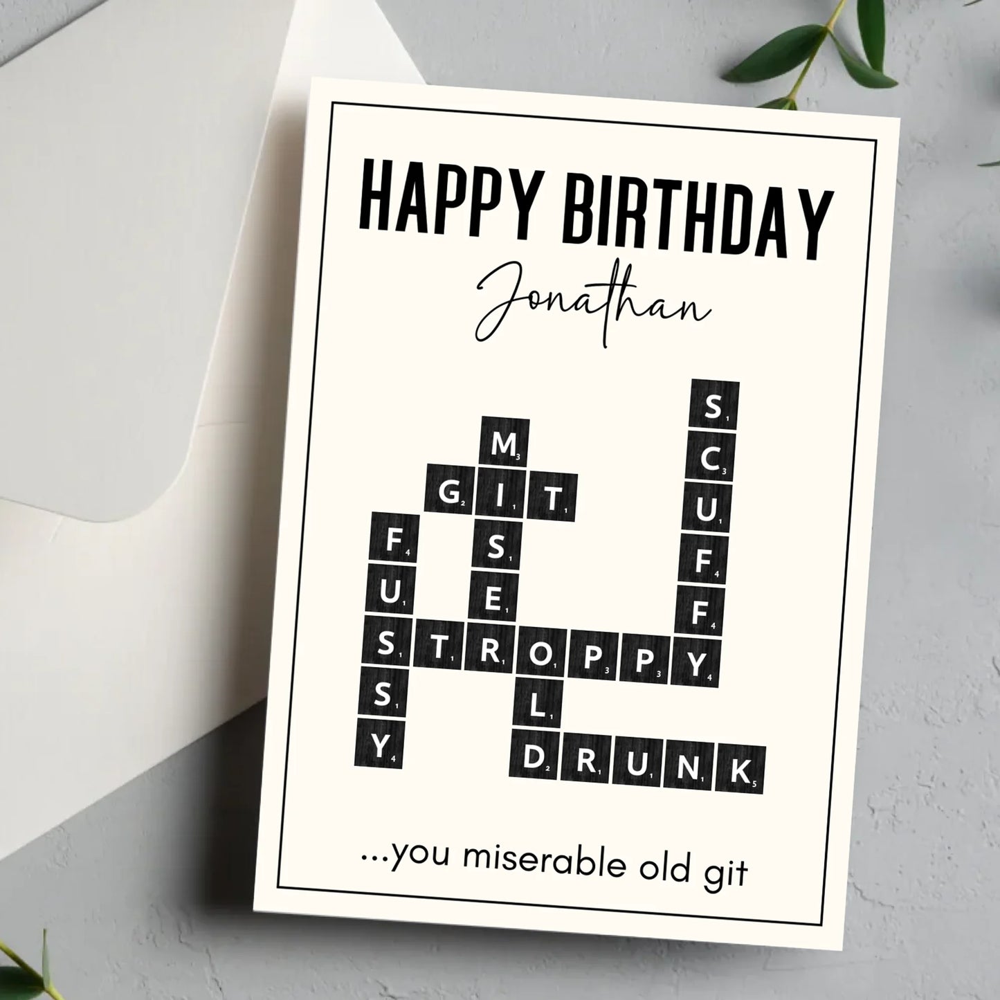Personalise This Scrabble Art Greeting Card - Funny Loving Your Words