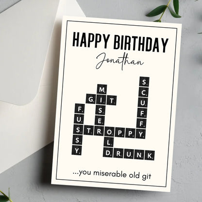 Personalise This Scrabble Art Greeting Card - Funny Loving Your Words