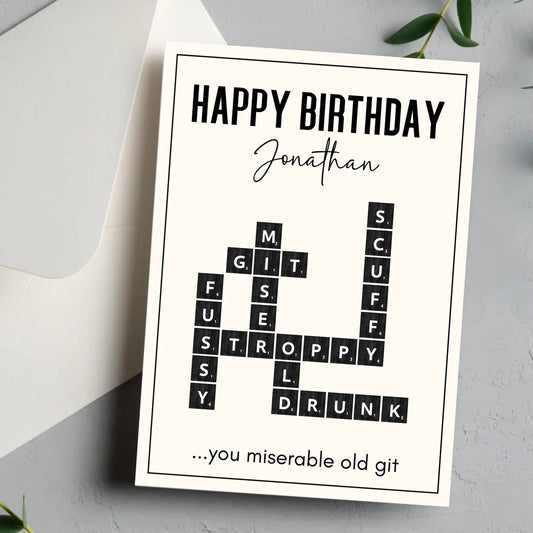 Personalise This Scrabble Art Greeting Card - Funny Loving Your Words