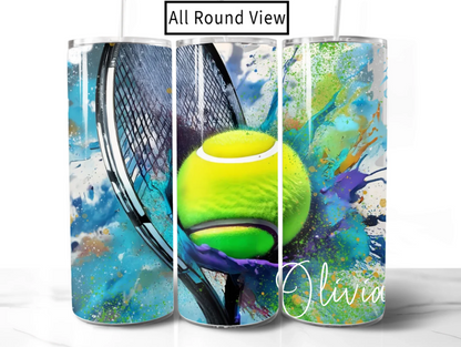 Personalised Tennis Travel Cup – Insulated Tennis Gift for Him or Her