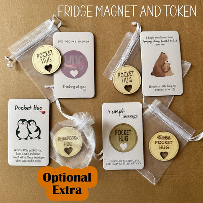 optional extras hug magnet and tokens