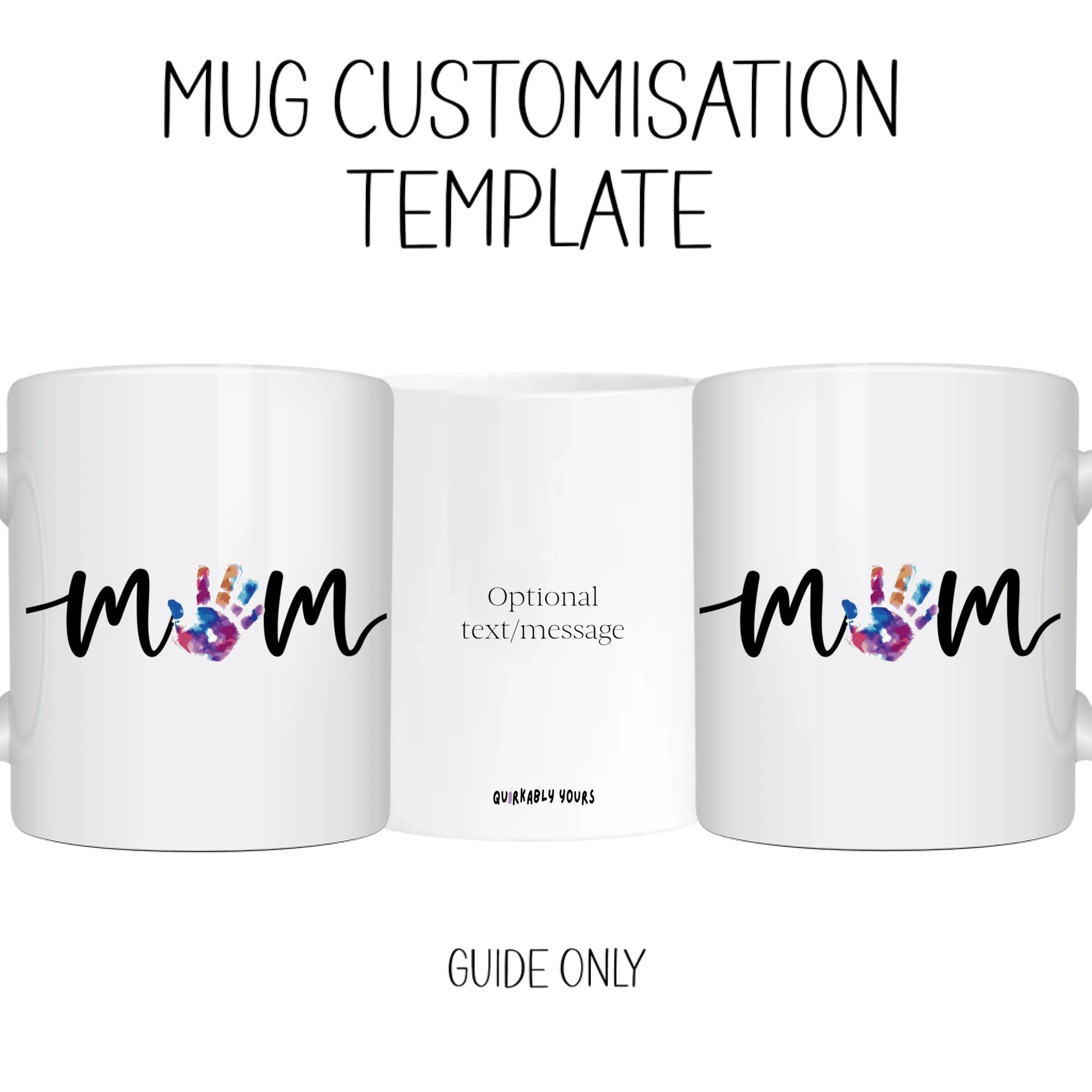 Mug Customisation template for creating a personalised mug for gift sets