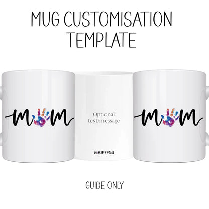 Mug Customisation template for creating a personalised mug for gift sets