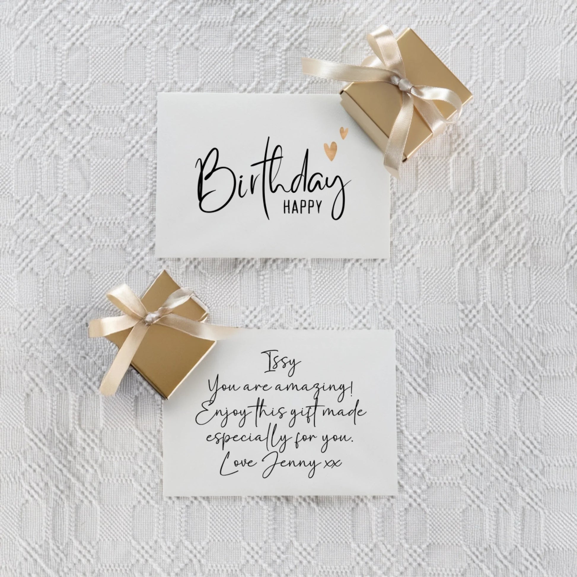 birthday and message notecard for gift sets