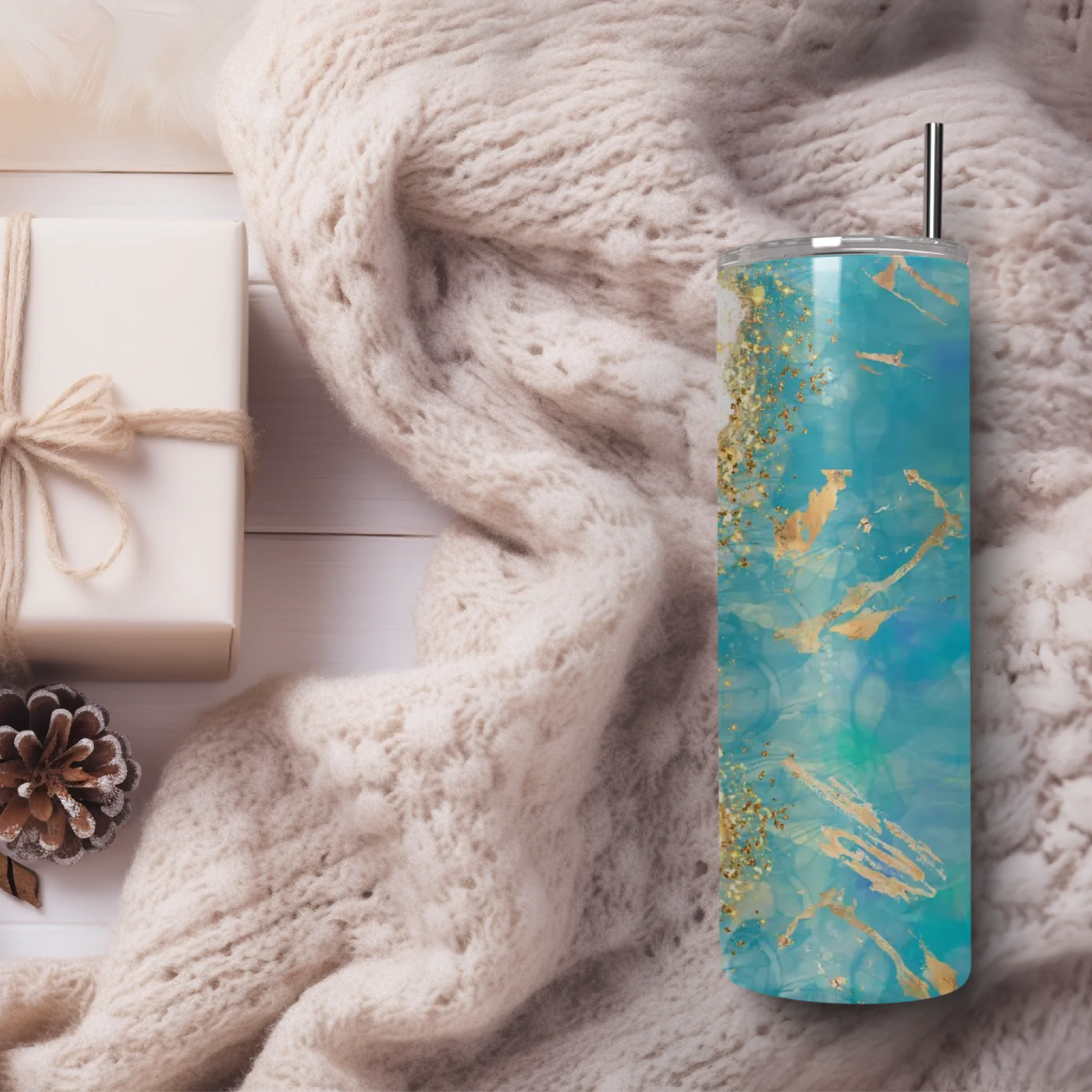 Create a gift set for women or men with a personalised insulated tumbler cup