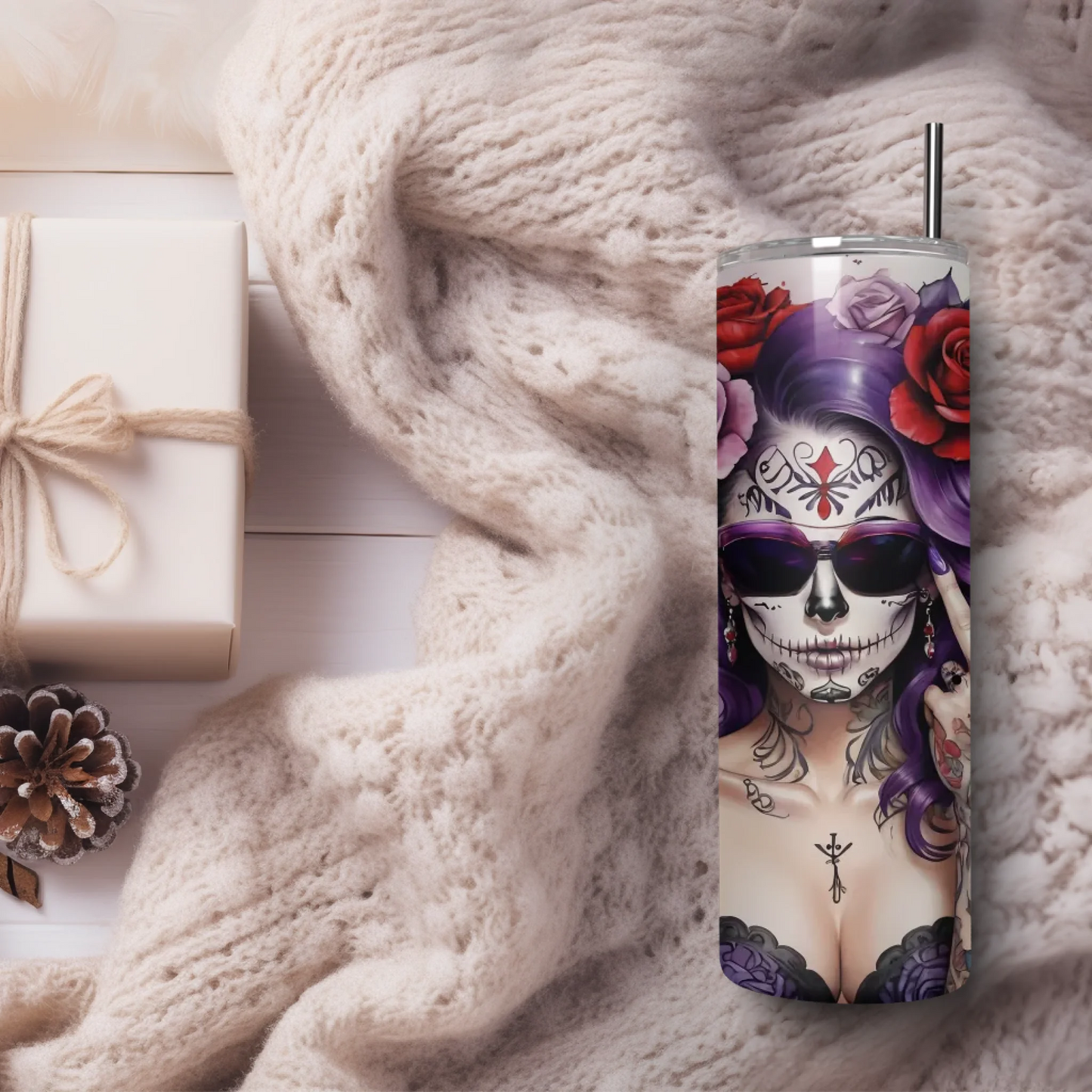 Create a gift set for women or men with a personalised insulated tumbler cup