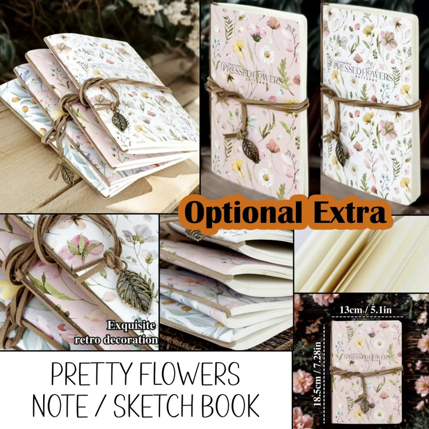 Flower notebook optional extra with gift sets