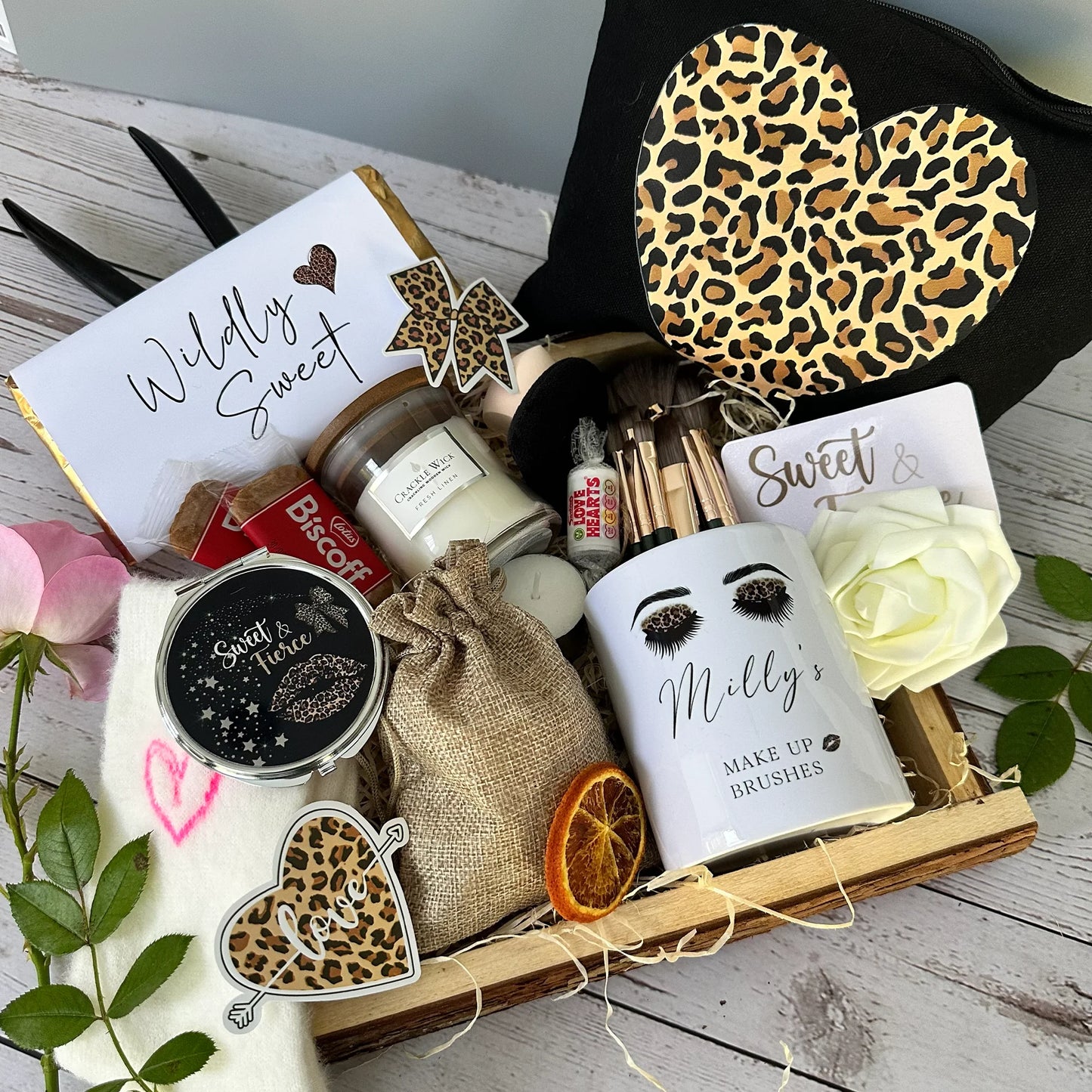 Personalised Leopard Print Gift Set – Perfect Gift for Daughter or Friend Birthday Treat